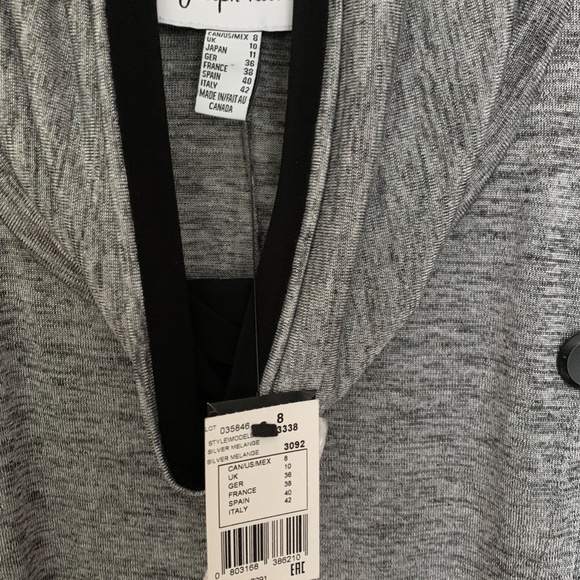 NWT Joseph Ribkoff silver gray long top in a flowing fabric Sz 8 - Picture 9 of 9